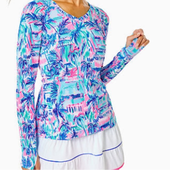 Lilly Pulitzer Tops - Top - Tarah Sunguard UPF 50+ Ravello Blue Perfect Match - LPBOX3-20